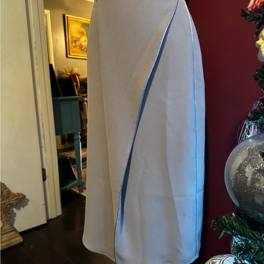 Reiss Gray Maxi Wrap Skirt Asymmetrical Cocktail